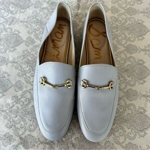 Sam Edelman Light Blue Leather Horsebit Loafers